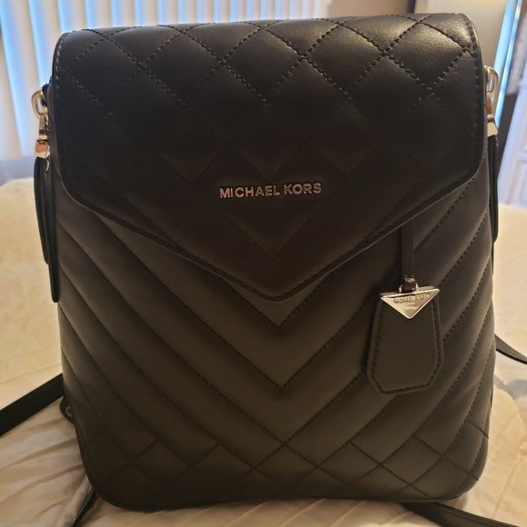 Michael Kors "Blakely" medium, black, leather Backpack - Picture 1 of 7